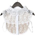 Women Decorative Lapel Half Shirt Hollow Out Floral Lace Detachable False Collar