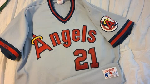 WALLY JOYNER 1987 ANAHEIM ANGELS ROAD GREY AUTHENTIC JERSEY SIZE 44 Cover