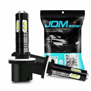 JDM ASTAR 2x 880 50W High Power 6000K White LED Projector Fog Lights Bulbs - Picture 1 of 12