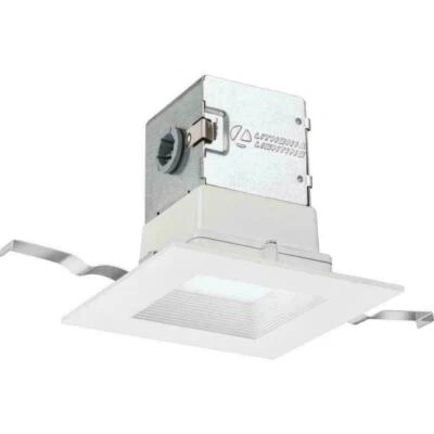 Lithonia Lighting 9W 4" White LED Square Recessed Canless Downlight Kit