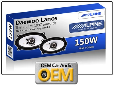 Daewoo Lanos задняя дверь колонки Alpine Car динамик комплект 150 Вт макс мощность 4x6 - Изображение 1 из 2