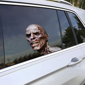 2x Car Side Window Scary Skull Zombie Stickers Wrap Glass Cartattoo Decal Film