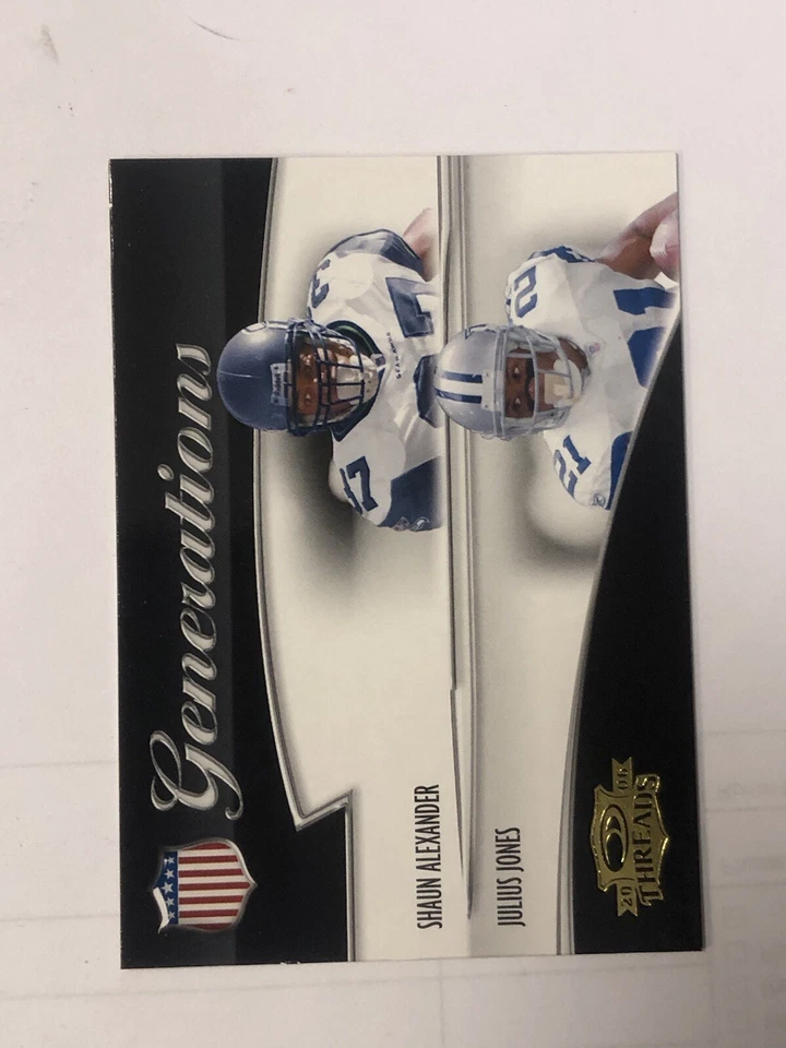 2006 Donruss Threads Generations Julius Jones Shaun Alexander #G-9 - Image 1 of 2