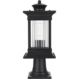 Elegant Lighting OD316P19BK Collins 1 Light 18.5 inch Black Outdoor Post Light - Picture 1 of 7