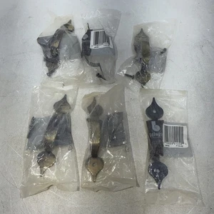 (6) Tiradores de cajón de gabinete con punta de pala de latón Allison acabado antiguo años 70 Japón NUEVO - Imagen 1 de 7