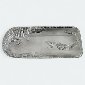 Arthur Court Aluminum Alligator Bread Serving Tray 12.75"x6.5" 2002 - Picture 1 of 11