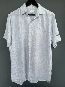 Peter Millar Cocktails Button Up Collared Shirt Men’s Medium Kuki’o 100% Linen - Picture 1 of 11