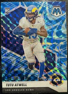 2021 Panini Mosaic TUTU ATWELL Blue Reactive Mosaic Prizm RC #320 LA Rams - Bild 1 von 2
