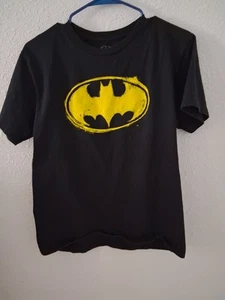 Boys Black Batman Large Tshirt - Picture 1 of 1