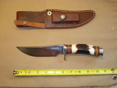 Randall Made Knives Knife # 27 Stag Leather W/ Sheath Manual & Case Xlnt - Image 1 of 4