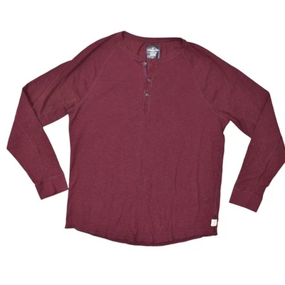 Pullover American Eagle para hombre 2XL rojo mezcla de algodón manga larga liso Foto 1 de 4