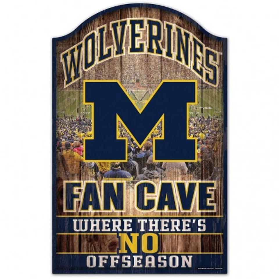 Michigan Wolverines Sign Fan Cave Design - 11X17 NCAA Wall Decor by Wincraft - Image 1 of 1