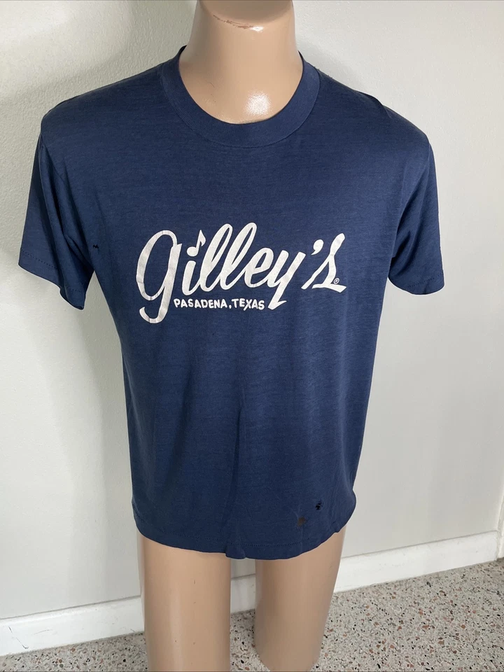 Camiseta De Colección Años 70’s 80’s GILLEY’S Honky Tonk Pasadena Texas Lg Delgada Envejecida Foto 1 de 4