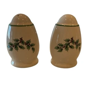 Spode Árbol de Navidad Muérdago Sal Pimienta Coctelera S3324 Hecho en Inglaterra - Imagen 1 de 8