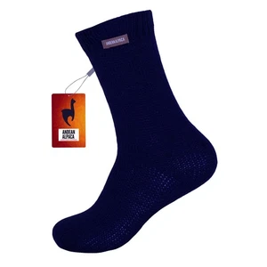 HANDGEFERTIGTE HALBHOHE BLAUE SOCKEN AUS ANDENALPAKA - Bild 1 von 7
