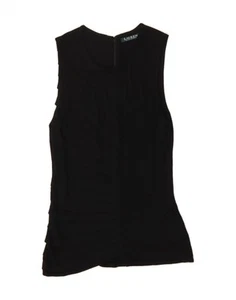 RALPH LAUREN Womens Sleeveless Tunic Top UK 12 Medium Black Viscose AW01 - Picture 1 of 3