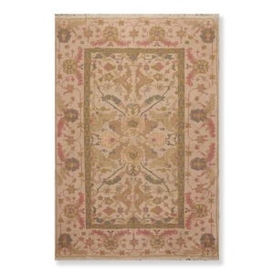 Hand Knotted Reversible Soumakk 100% Wool Tibetan Area Rug 5'9" x 8'9" Tan - Picture 1 of 7