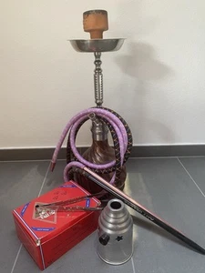 shisha set gebraucht, Wasserpfeife Mit Kohle Und Windkopf, Rosa Schwarz - Bild 1 von 3