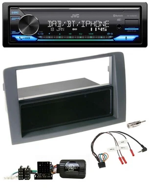 JVC Bluetooth DAB USB Lenkrad Autoradio für Fiat Idea 2006-2011 grau - Bild 1 von 4