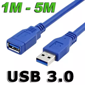 SuperSpeed USB 3.0 Male to Female Data Cable Extension Cord For Laptop PC Camera - Picture 1 of 18