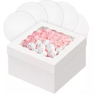 White 12x12x8 Cake Box 4 Sets White Cake Box with Window & 4 Sets 12" White C... - Picture 1 of 6