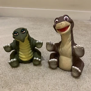 Land Before Time Lot 2 Vinyl Toy Dinosaur Figures Puppets Little Foot Spike 1988 - Picture 1 of 17