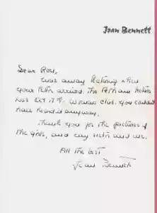 Vintage Joan Bennett Handwritten Signed Personal Letter Dark Shadows Star W/COA - Picture 1 of 2