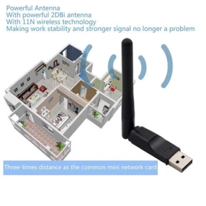 ADAPTADOR RED WIFI CON ANTENA USB 150 MBPS LAN INALÁMBRICO WIRELESS - Imagen 1 de 3
