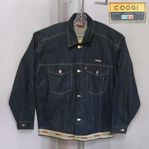 COOGI Y2K Blue Australia Down Under Men's Size XL Dark Wash Denim Jean Jacket  - Picture 1 of 15