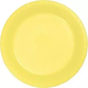 Yellow 10 Inch Plastic Dinner Plates 20 Per Pack Tableware Decorations Supplies - Picture 1 of 1