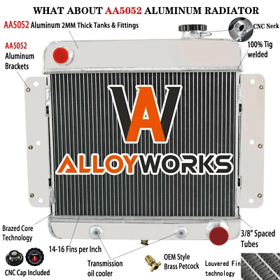 3 Rows Aluminum Radiator Fits 1962-67 Chevrolet Chevy II Nova L6 3.2L 3.8L 4.1L - Image 1 of 4