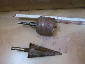 a. Opas Schmiede 2 Bohrer / 1 X kernlochbohrer 1 X Stufenbohrer Kegelbohrer  - Bild 1 von 1