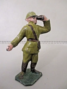 FIGURINE CL SOLDAT FANTASSIN OFFICIER JUMELLES LR DC HR PLOMB CREUX 50mm - Imagen 1 de 3