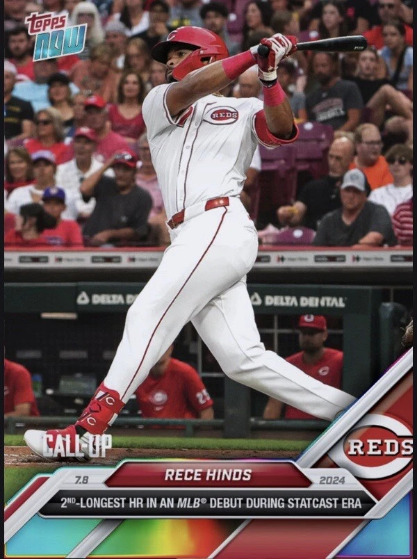 2024 Topps NOW Rainbow Call-Up 2nd Longest HR 7.8.24 RECE HINDS Digital - Image 1 of 1