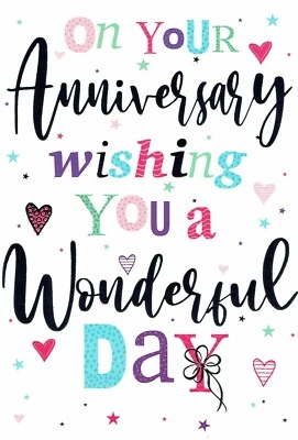 ANNIVERSARY CARD  Quality CARD Hearts Design - Image 1 of 3