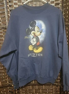 Vintage Disney Store Mickey Mouse Houston Navy Pullover Gr. XL 46-48 - Bild 1 von 7