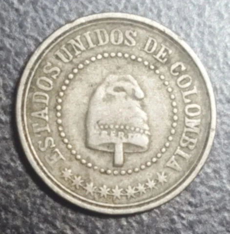 1881 COLOMBIA 2 1/2 CENTAVOS 1800's COIN LIBERTY CAP & 2.5 KM 179 Y-19 Cover