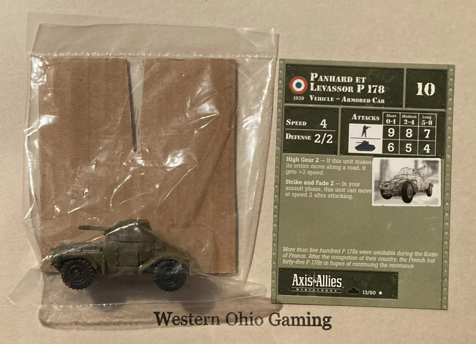 Axis & Allies Miniatures 1939-1945 Panhard et Levassor P 178 #13/60 NEW A&A Mini - Image 1 of 1