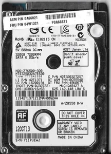 HGST HTS725032A7E630 320GB Sata Hard Drive P/N: 0J32733 MLC: DA5427 - Picture 1 of 2