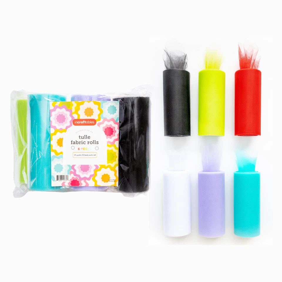 Incraftables Tulle Fabric 6 Rolls (25 Yards per Roll) - Image 1 of 4