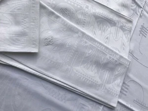 Jugendstil Muster Peter BehrensTafeltuch mit 12 Servietten graphisches Muster - Bild 1 von 12