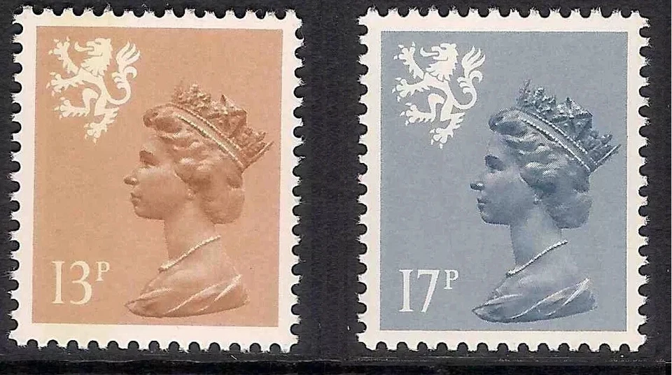 Scotland 1985 S39Ea 13p & S43Ea 17p Litho Perf 14 Type II MNH - Image 1 of 1