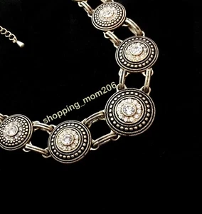 Lia Sophia "Tudor" Gold Tone w/Cut Crystals Necklace 18-21" - Picture 1 of 3