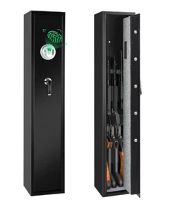 Large Rifle Gun Safe Quick Access Cabinet Box Fingerprint Security Lock Keypad - Picture 1 of 10