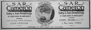PUBLICITÉ DE PRESSE 1919 S.A.R CAMERON SAFETY A AUTO-REMPLISSAGE PLUME - Imagen 1 de 1