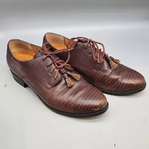 Ariat Oxford Lace Up Woven Design Leather Shoe Tassel Detail Women’s 9.5B - Picture 1 of 7