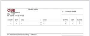 Aufpreis/ Passzuschlag Brennerverkehr 1. Klasse - Bild 1 von 1