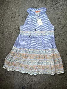 NWT Oliphant V-neck SLEEVELESS TIERED SHORT- CAMPANIA PERI Dress Sz Small $228 - Picture 1 of 5