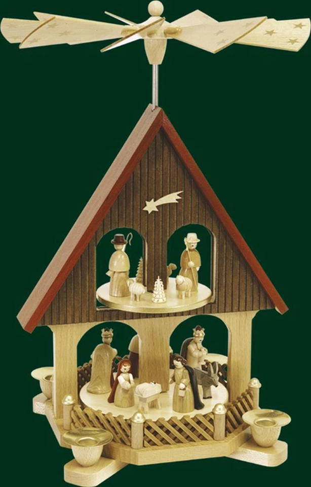 Mesa Pirámide Nacimiento de Cristo Seiffen Pirámide Casa Arte Popular Minerales Montañas 16290 Foto 1 de 1