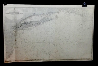 VINTAGE ADMIRALTY  CHART. No. 2480. APPROACHES to NEW YORK. 1896. - Image 1 of 4